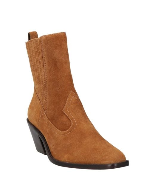 Tory Burch Brown Camel Ankle Boots Leather