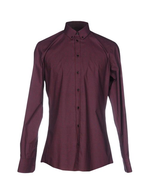 Dolce & Gabbana Cotton Shirt in Maroon (Purple) for Men - Lyst