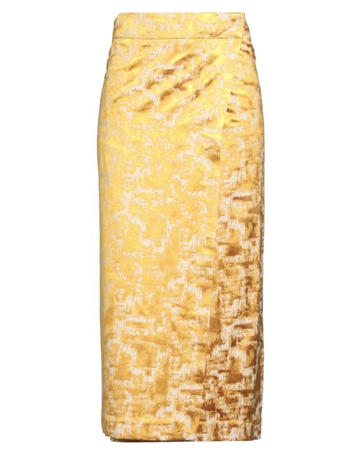 WEILI ZHENG Metallic Midi Skirt
