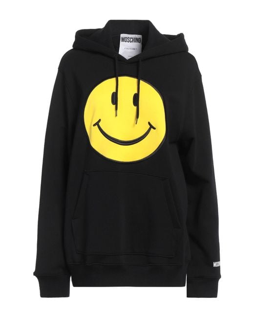Moschino Black Couture X Smiley Sweatshirt Cotton