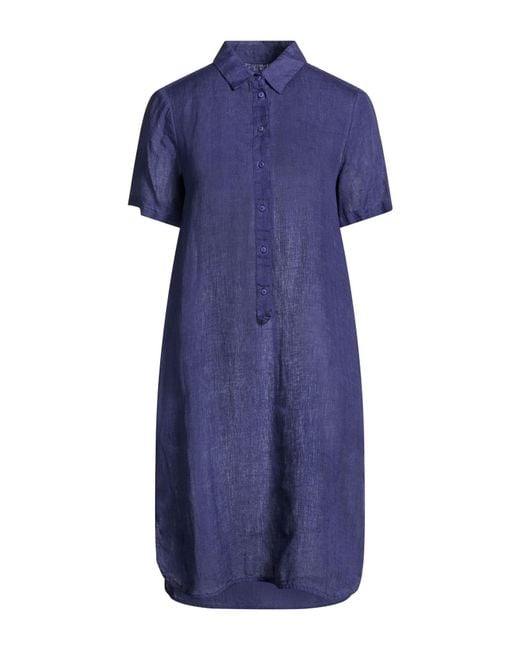 120% Lino Blue Midi Dresses