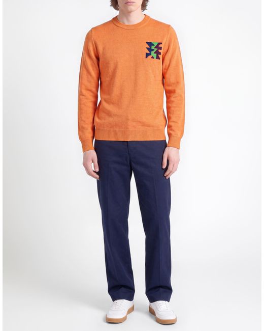 Zanone Orange Sweater Virgin Wool for men