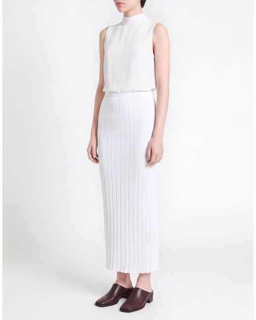 Del Core White Maxi Skirt Viscose, Polyester