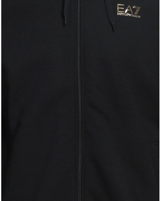EA7 Black Sweatshirt Cotton, Polyester for men