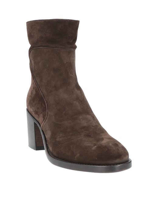 Pantanetti Brown Dark Ankle Boots Leather