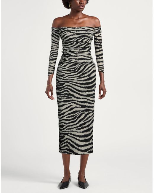 La Petite Robe Di Chiara Boni Black Midi Dress Polyamide, Elastane