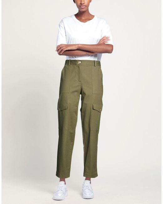 MARCIANO BY GUESS Green Military Pants Cotton, Elastane