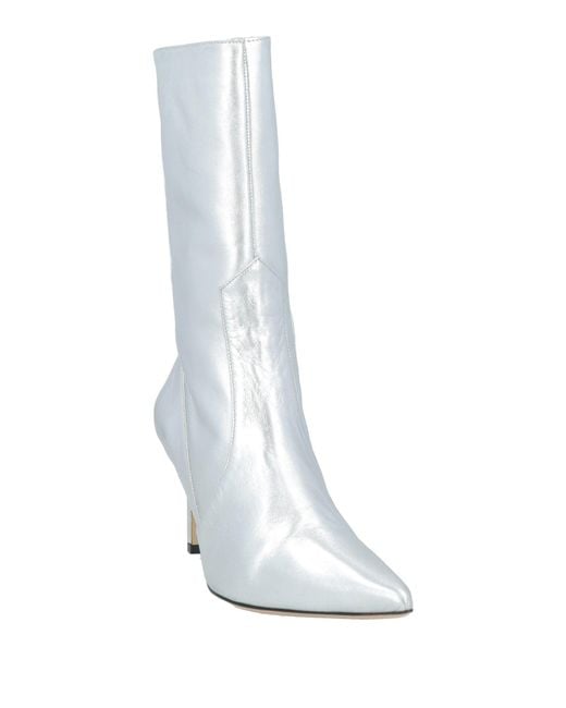 P.A.R.O.S.H. White Ankle Boots Leather