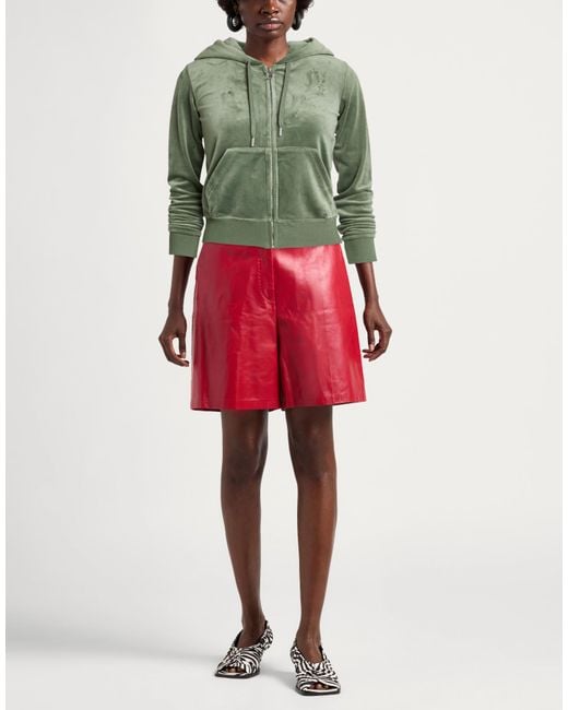 Juicy Couture Green Military Sweatshirt Polyester, Elastane