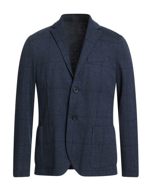 Harris Wharf London Blue Blazer Wool, Cotton for men