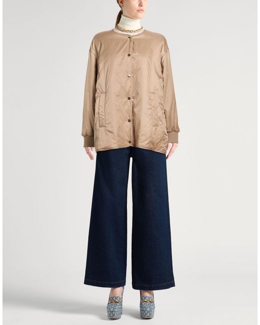 Max Mara Natural Camel Jacket Polyester