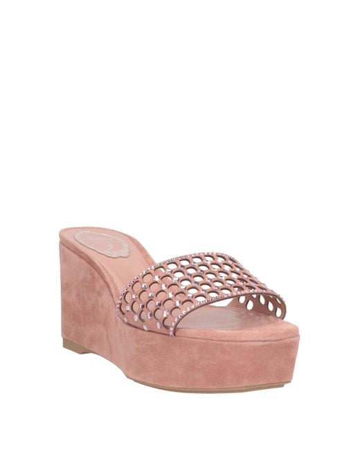 Rene Caovilla Pink Blush Sandals Leather, Textile Fibers