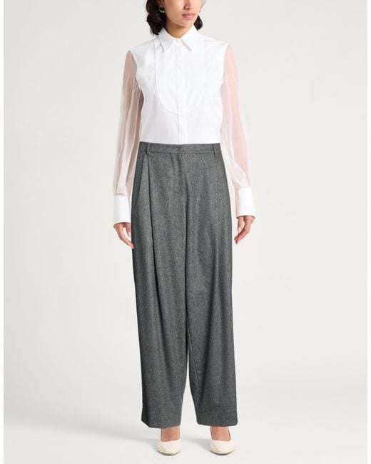 Max Mara Gray Pants Virgin Wool, Elastane