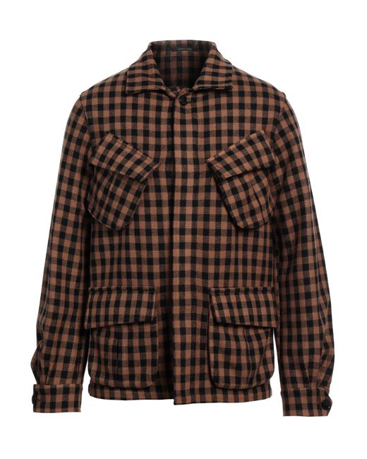 Gabriele Pasini Brown Camel Jacket Virgin Wool, Polyamide for men