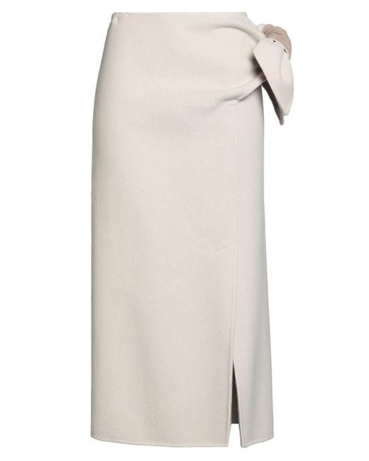 Max Mara Natural Midi Skirt Virgin Wool, Cashmere