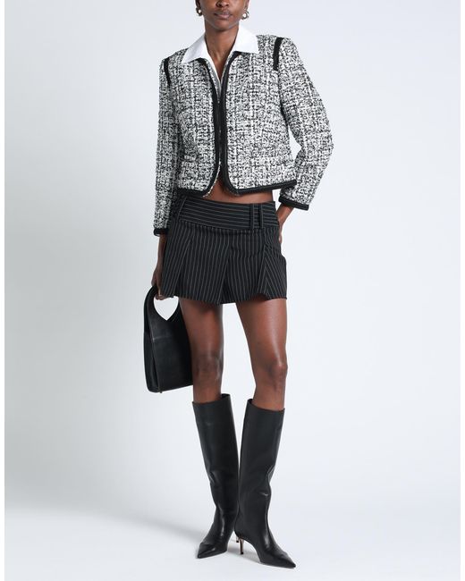 Sandro Black Sequin-embellished Metallic Tweed Jacket