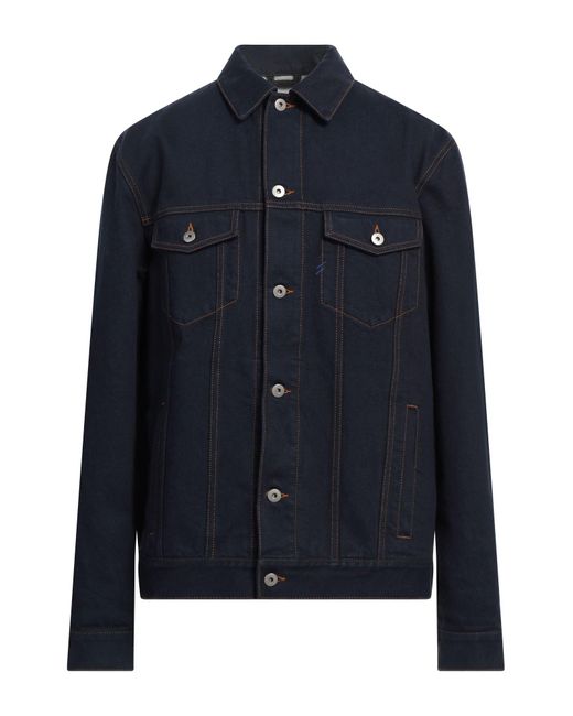 Burberry Blue Denim Outerwear Cotton, Calfskin for men