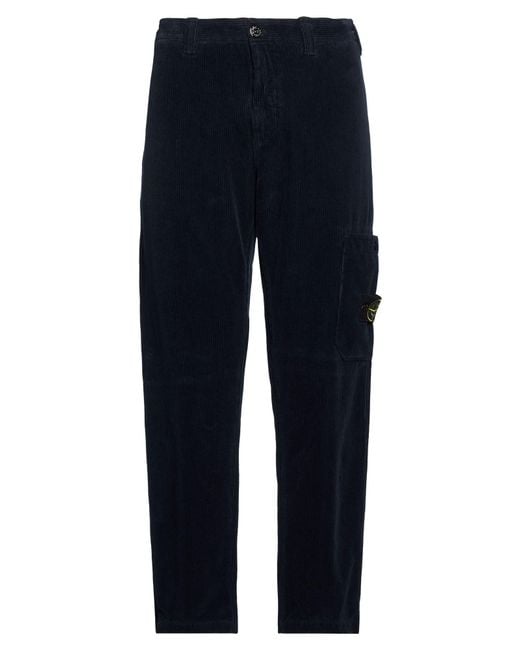 Stone Island Blue Midnight Pants Cotton for men