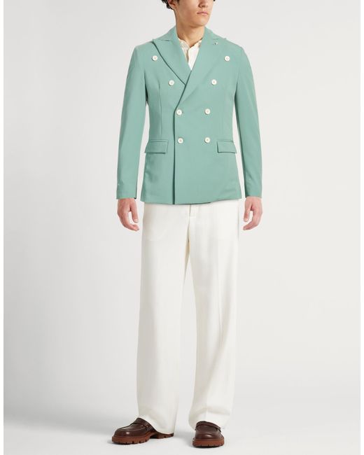 Berna Green Blazer Polyester, Viscose, Elastane for men