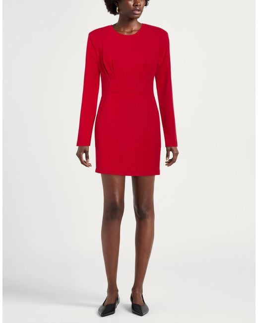 Imperial Red Mini Dress Polyester, Elastane