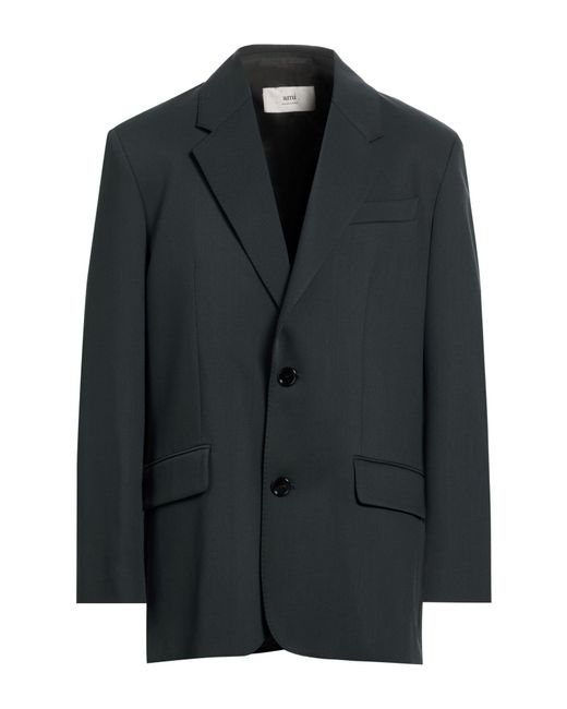 AMI Black Blazer Virgin Wool for men
