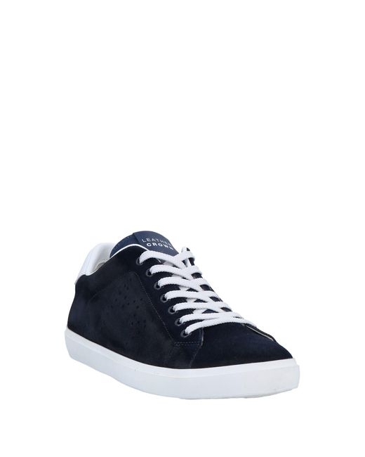 Leather Crown Blue Trainers for men