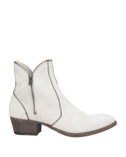 Pantanetti White Ankle Boots Leather