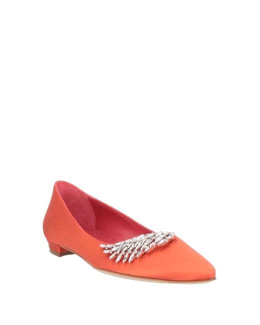 Manolo Blahnik Red Ballet Flats