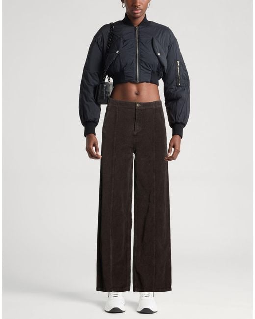Twinset Black Chocolate Pants Cotton, Elastane