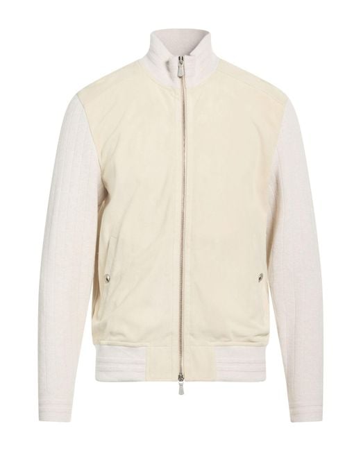 Eleventy White Cream Jacket Cotton, Sheepskin for men