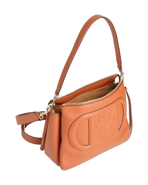 MCM Orange Tan Handbag Leather