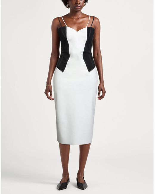 La Petite Robe Di Chiara Boni White Midi Dress Polyamide, Elastane