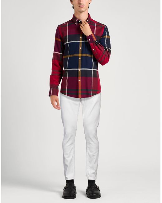 Dondup White Pants Cotton, Elastomultiester, Elastane for men