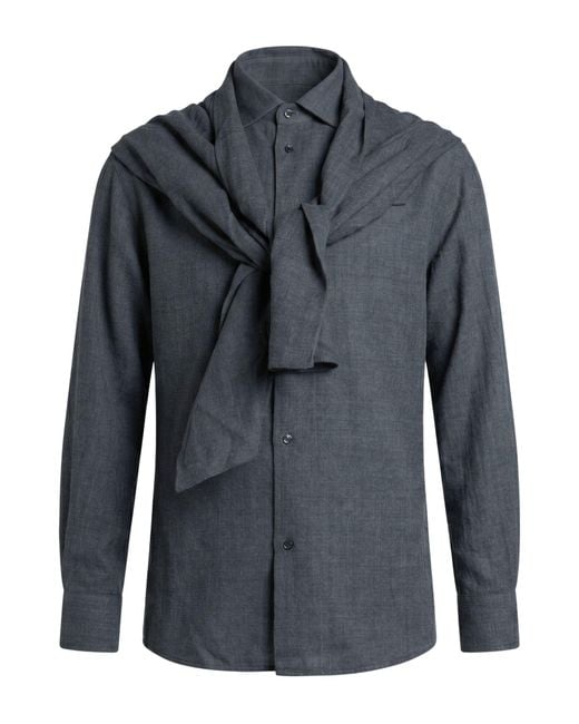 DARKPARK Blue Shirt Virgin Wool for men