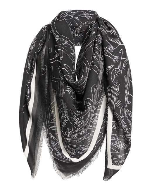 Givenchy Gray Scarf Modal, Cashmere for men