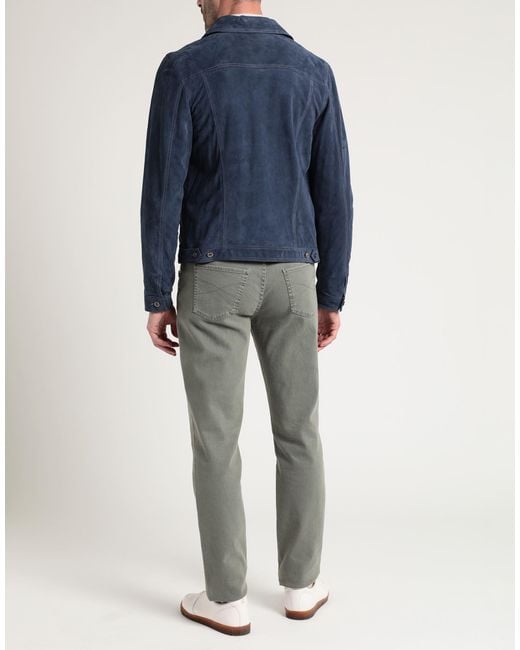 Moorer Blue Jacket Leather for men