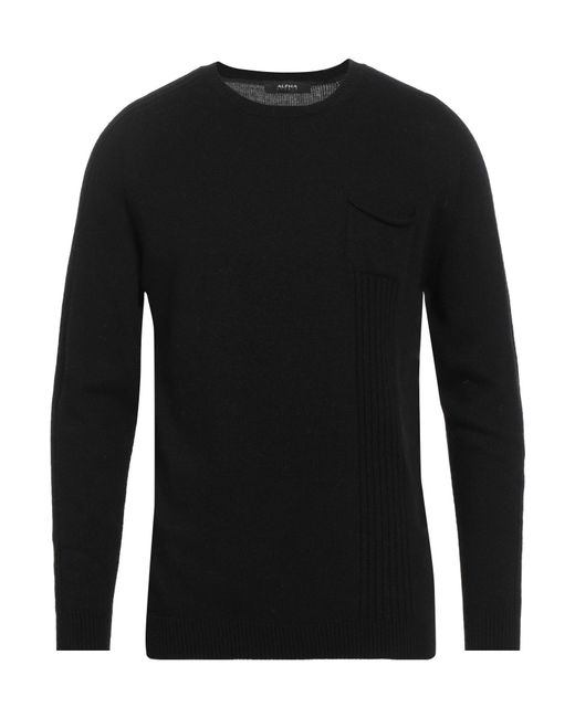 Alpha Studio Black Sweater Viscose, Nylon, Wool, Cashmere, Polyester for men