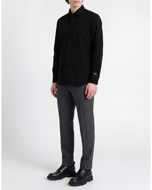 PT Torino Black Shirt Virgin Wool for men
