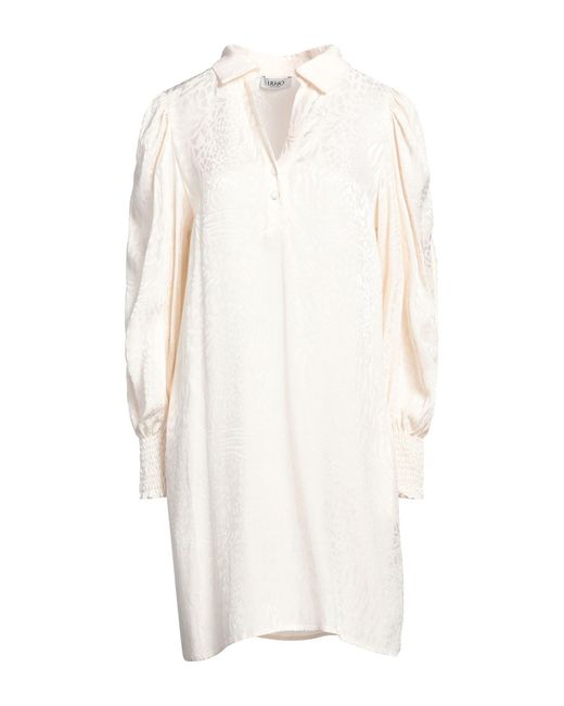 Liu Jo White Ivory Mini Dress Viscose