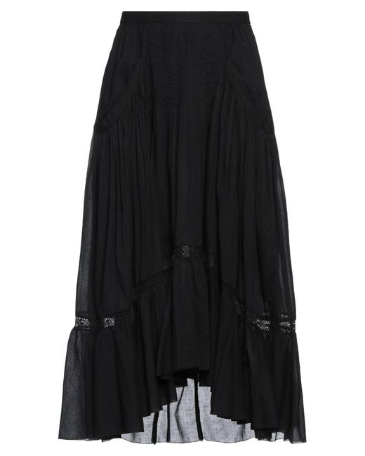 Isabel Marant Black Midi Skirt Organic Cotton