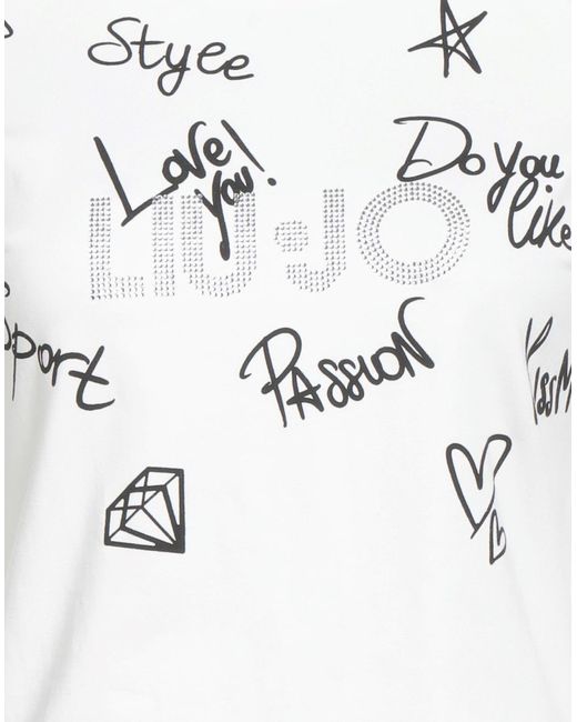 Liu Jo White T-Shirt Cotton, Elastane