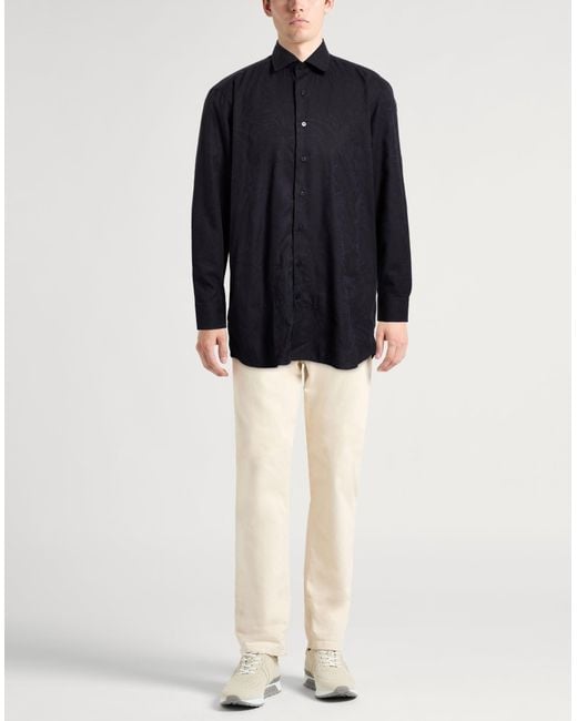 Etro Blue Shirt Cotton, Lyocell for men