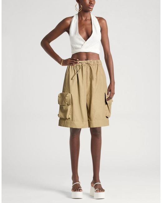 Simone Rocha Natural Khaki Shorts & Bermuda Shorts Cotton, Polyamide