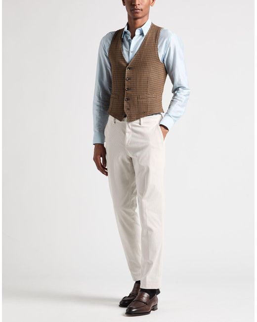Lardini Brown Camel Tailored Vest Wool, Silk, Elastane for men
