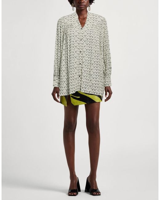 Ines De La Fressange Paris Gray Ivory Shirt Viscose