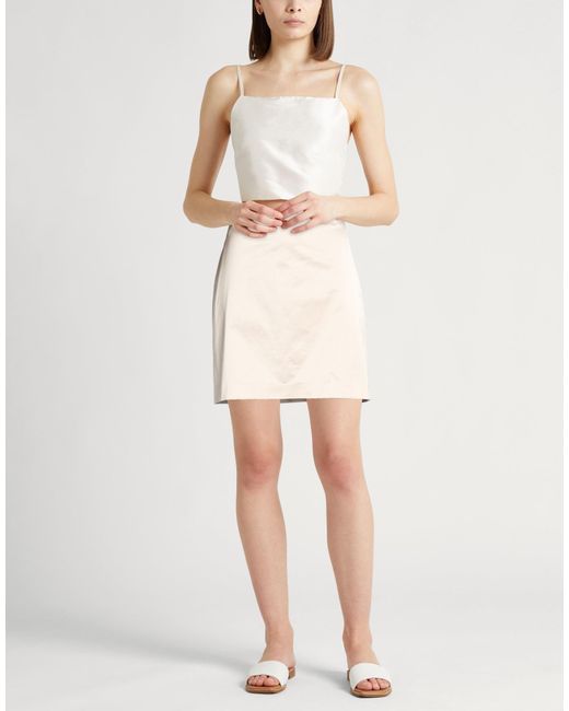 Peserico Natural Mini Skirt Cotton, Polyester, Elastane