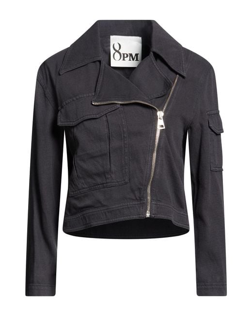 8pm Black Midnight Jacket Cotton