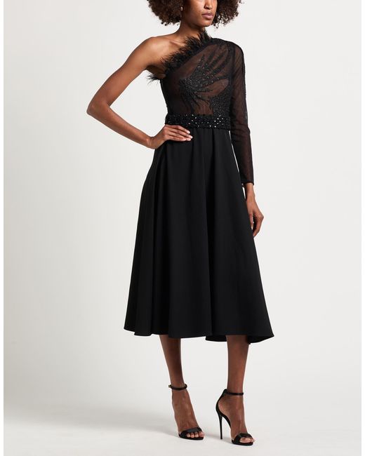 GIANNI MOLARO Black Midi Dress