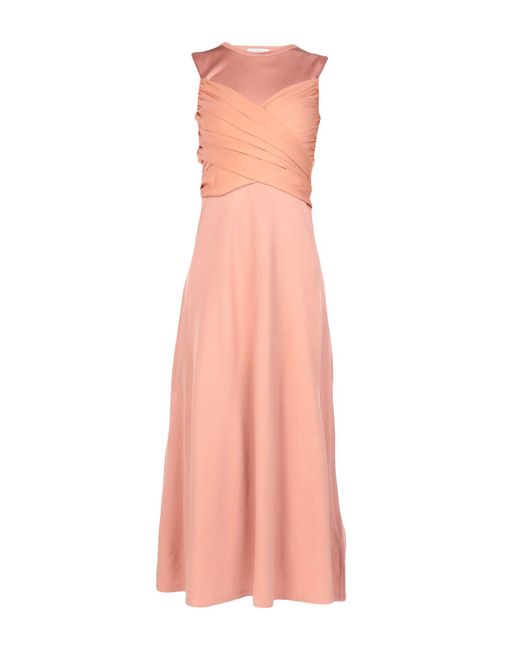 Sandro Pink Maxi Dress Viscose, Polyamide, Polyester