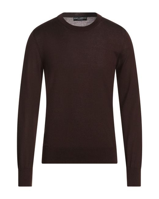 Dolce & Gabbana Brown Dark Sweater Cashmere, Silk for men